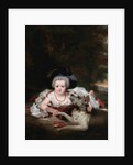 Portrait of a Young Lady with her Dog in a Landscape by William Nicholson