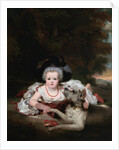 Portrait of a Young Lady with her Dog in a Landscape by William Nicholson
