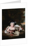 Portrait of a Young Lady with her Dog in a Landscape by William Nicholson