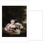 Portrait of a Young Lady with her Dog in a Landscape by William Nicholson