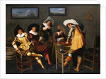Gentlemen Smoking and Playing Backgammon in an Interior by Dirck Hals