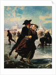 Lovers Skating by Adolf Alexander Dillens
