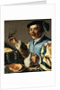 A Laughing Boy Holding a Jug and a Glass of Wine by Christiaan van Couwenbergh
