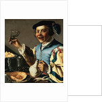 A Laughing Boy Holding a Jug and a Glass of Wine by Christiaan van Couwenbergh