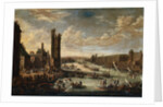 View of Paris from the Tip of the Ile de la Cite Looking Towards the Louvre and the Tour de Nesle by Peeter Bout