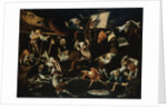 Imaginary Animals and Dwarfs Fighting, Drinking and Carousing Attributed to Faustino Bocchi by Anonymous