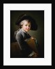 A Young Boy Holding a Portfolio by Francois-Hubert Drouais
