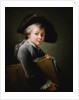 A Young Boy Holding a Portfolio by Francois-Hubert Drouais
