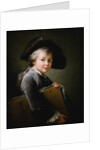 A Young Boy Holding a Portfolio by Francois-Hubert Drouais
