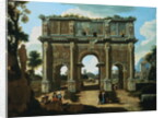 A View of the Arch of Constantine, Rome, with Figures by Niccolo Viviano Codazzi