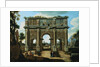 A View of the Arch of Constantine, Rome, with Figures by Niccolo Viviano Codazzi