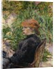 Red-Headed Woman Sitting in the Garden of Mr. Forest by Henri de Toulouse-Lautrec