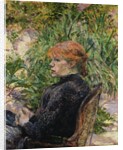 Red-Headed Woman Sitting in the Garden of Mr. Forest by Henri de Toulouse-Lautrec