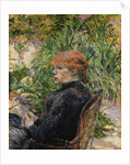 Red-Headed Woman Sitting in the Garden of Mr. Forest by Henri de Toulouse-Lautrec