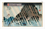 Oban Yoko-e Night Rain, Oyama, from the Series Eight Views of Famous Places by Utagawa Toyokuni II