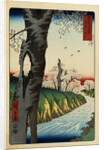 Print of a River under Cherry Blossoms by Hiroshige