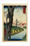 Print of a River under Cherry Blossoms by Hiroshige