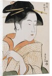 Bust Portrait of Ohisa of the Takashimaya Holding a Tobacco Pipe by Kiyomasa