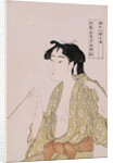 A Half-Length Portrait of a Woman Smoking by Utamaro