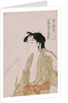 A Half-Length Portrait of a Woman Smoking by Utamaro