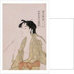 A Half-Length Portrait of a Woman Smoking by Utamaro