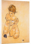 Seated Girl in Slip by Egone Schiele