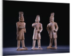 Three Unusual Painted Gray Pottery Figures of Foreigners, Tang Dynasty by Anonymous