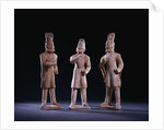 Three Unusual Painted Gray Pottery Figures of Foreigners, Tang Dynasty by Anonymous
