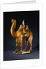 A Magnificent Large Standing Sancai- Glazed Buff Pottery Bactrian Camel and Rider by Anonymous