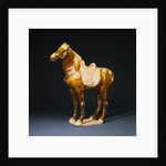 An Amber and Cream-Glazed Pottery Figure of a Horse by Anonymous