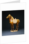 An Amber and Cream-Glazed Pottery Figure of a Horse by Anonymous