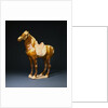 An Amber and Cream-Glazed Pottery Figure of a Horse by Anonymous