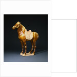 An Amber and Cream-Glazed Pottery Figure of a Horse by Anonymous