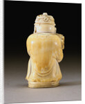 Back View of An Extremely Rare and Fine Ivory Figural Bottle, Qianlong Four-Character Seal Mark Incised on the Base and Possibly of the Period by Anonymous