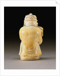 Back View of An Extremely Rare and Fine Ivory Figural Bottle, Qianlong Four-Character Seal Mark Incised on the Base and Possibly of the Period by Anonymous