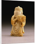 Three-Quarter View of An Extremely Rare and Fine Ivory Figural Bottle, Qianlong Four-Character Seal Mark Incised on the Base and Possibly of the Period by Anonymous