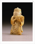 Three-Quarter View of An Extremely Rare and Fine Ivory Figural Bottle, Qianlong Four-Character Seal Mark Incised on the Base and Possibly of the Period by Anonymous