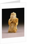 Three-Quarter View of An Extremely Rare and Fine Ivory Figural Bottle, Qianlong Four-Character Seal Mark Incised on the Base and Possibly of the Period by Anonymous