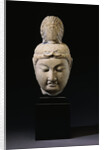 A Gray Stone Head of a Bodhisattva. Tang Dynasty by Anonymous