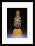 A Large Mottled Grayish Stone Head of a Bodhisattva. Tang Dynasty by Anonymous