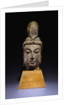 A Large Mottled Grayish Stone Head of a Bodhisattva. Tang Dynasty by Anonymous