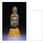 A Large Mottled Grayish Stone Head of a Bodhisattva. Tang Dynasty by Anonymous