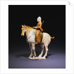 Good Sancai Glazed Pottery Figure of an Equestrian Archer. Tang Dynasty by Anonymous