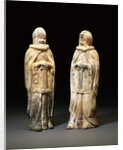 Pair of Painted Gray Pottery Figures of Soldiers. Northern Wei Dynasty by Anonymous