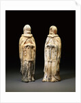 Pair of Painted Gray Pottery Figures of Soldiers. Northern Wei Dynasty by Anonymous