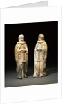 Pair of Painted Gray Pottery Figures of Soldiers. Northern Wei Dynasty by Anonymous