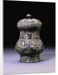 A Small Bronze Pear-Shaped Wine Vessel and Cover, Zhi. Early Western Zhou Dynasty by Anonymous
