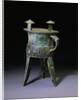 A Large Bronze Tripod Wine Vessel, Jia. Late Shang Dynasty by Anonymous