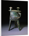 A Large Bronze Tripod Wine Vessel, Jia. Late Shang Dynasty by Anonymous