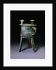 A Large Bronze Tripod Wine Vessel, Jia. Late Shang Dynasty by Anonymous